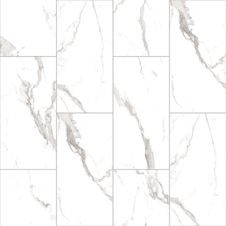 Karara White Marble 610*305*4.0/4.5/5.0/5.5/6mm SPC Flooring (VL89724-001)